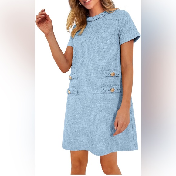 Women's Tweed Short Dress Crewneck - size Large - Picture 1 of 5